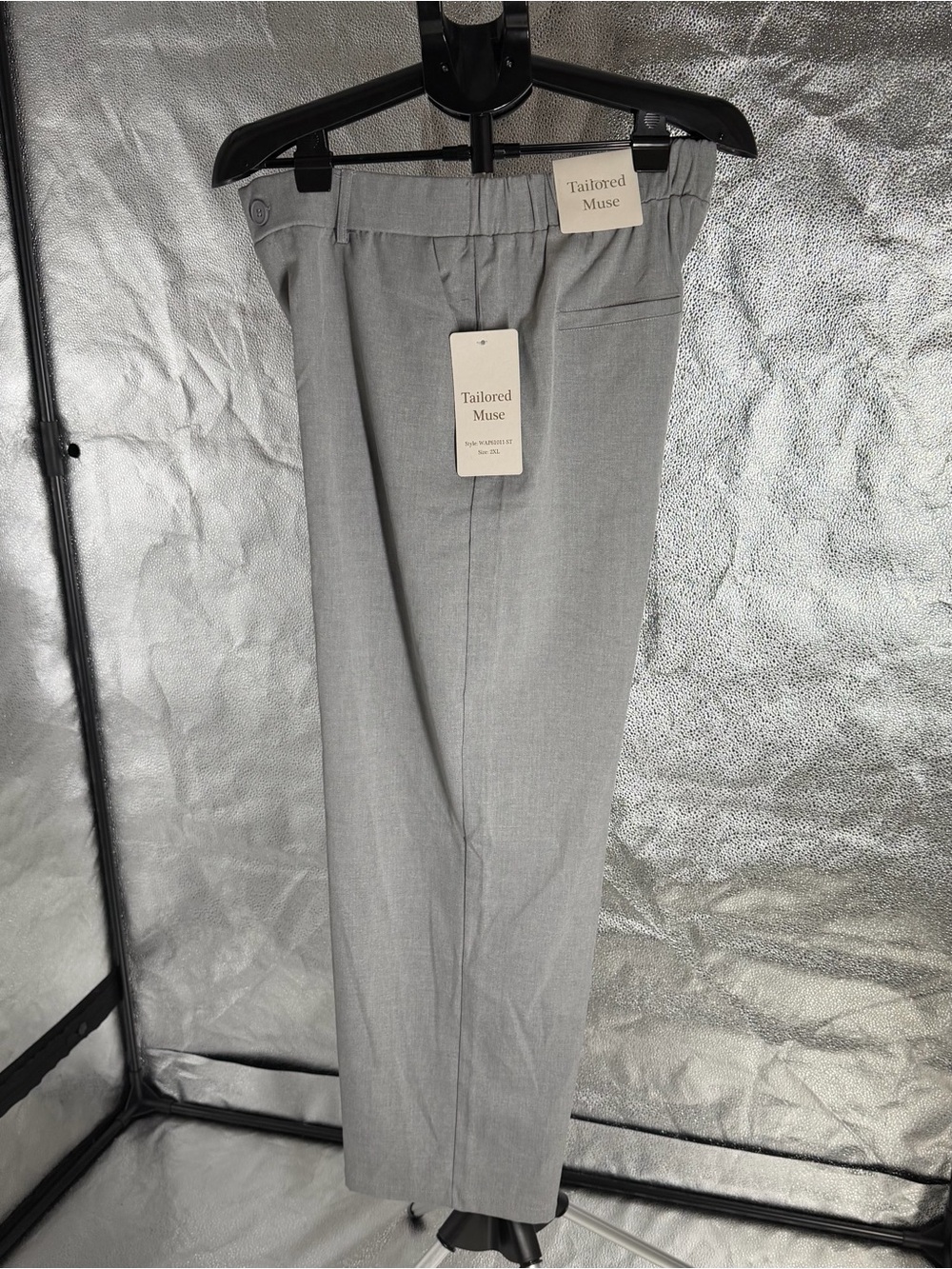 Tailored Muse Straight Leg Gray Stretch Office Pants Trousers Slacks Sz XXLg NWT